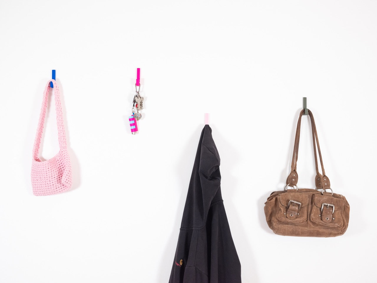 wandhaken 5er pack - neon pink (3 Stk.)  /  blau (2Stk.)