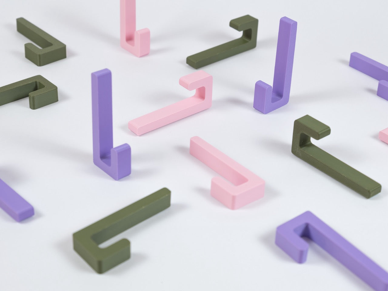 wandhaken 5er pack - neon pink (3 Stk.)  /  blau (2Stk.)